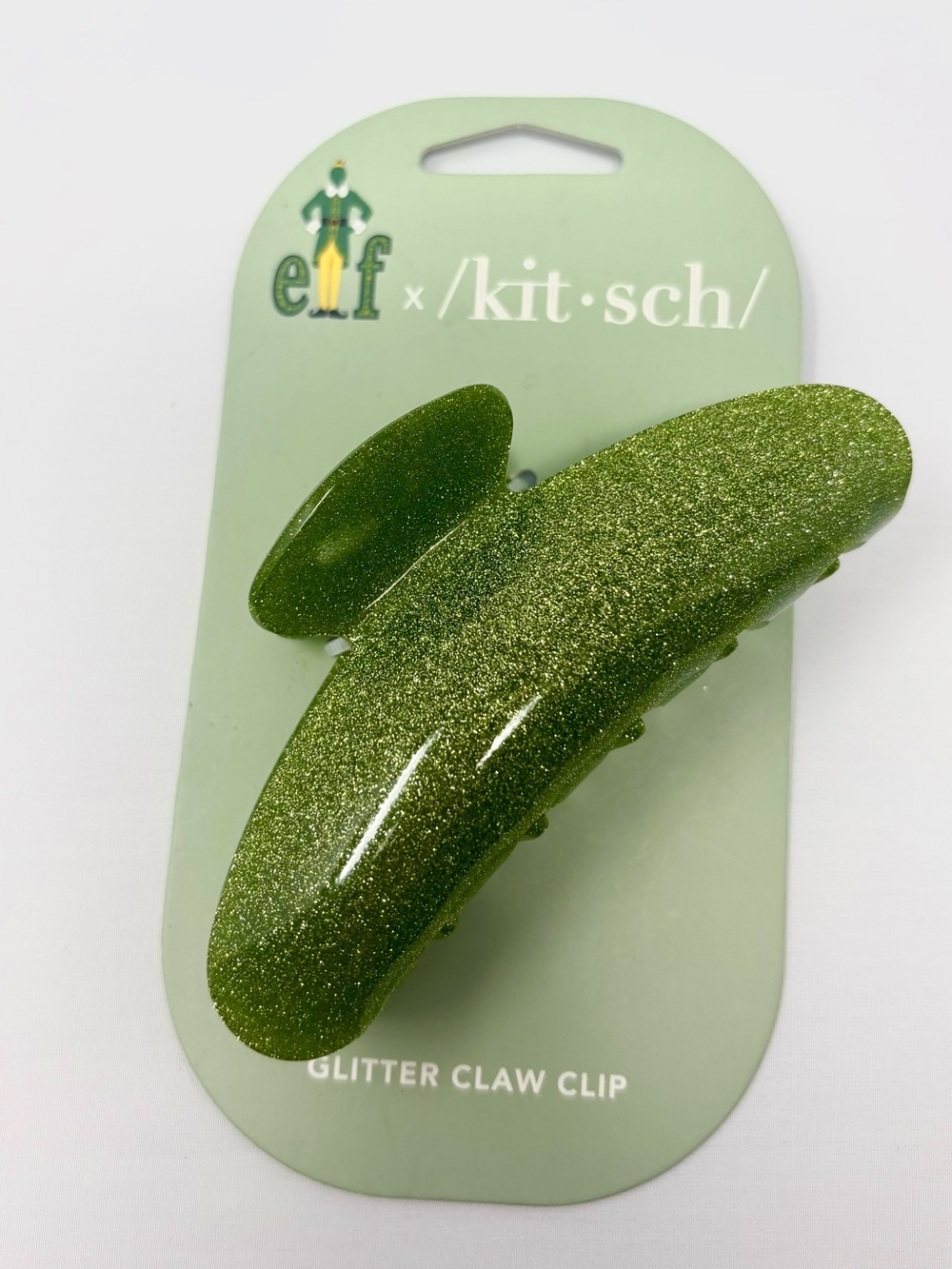 Large Green Glitter Claw Clip